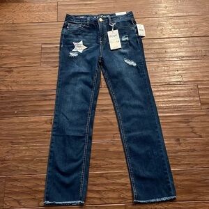 Vigoss Girl’s Distressed Straight Leg Jeans Size 14
